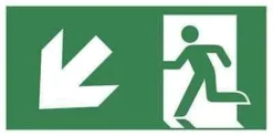 Fluchtweg Notausgang Schild Aufkleber nachleuchtend - selbstklebend - ASR A1.3