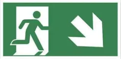 Fluchtweg Notausgang Schild Aufkleber nachleuchtend - selbstklebend - ASR A1.3