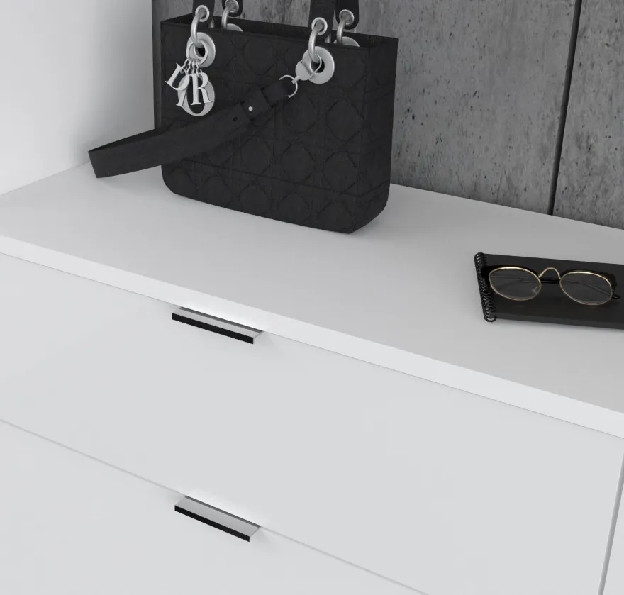 Flur Garderobe Set Garderobenschrank Schuhschrank weiß Hochglanz Spiegel SystemX