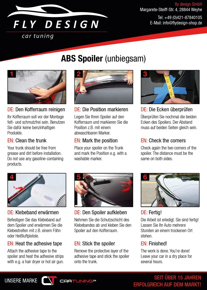 FLY für Mercedes w222 spoiler amg body kit lèvre trunk lip becquet aileron alettone