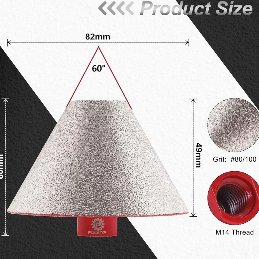 Focstol Diamant Fasenbohrer 82mm M14 - Zum Formen und Vergrößern von Löchern in