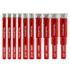 Focstol Diamant Fliesenbohrer Set (10 Stück) - Ø 6-12mm, Rundschaft