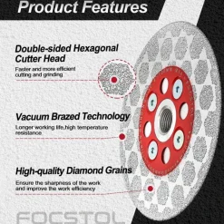 Focstol Diamant Trennscheibe 100mm - Für Porzellan, Keramik, Marmor, Granit