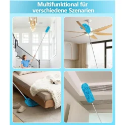 Fogray Staubwedel Teleskop Waschbar, Lang Ausziehbar mit Silikon Cap, für Hohe
