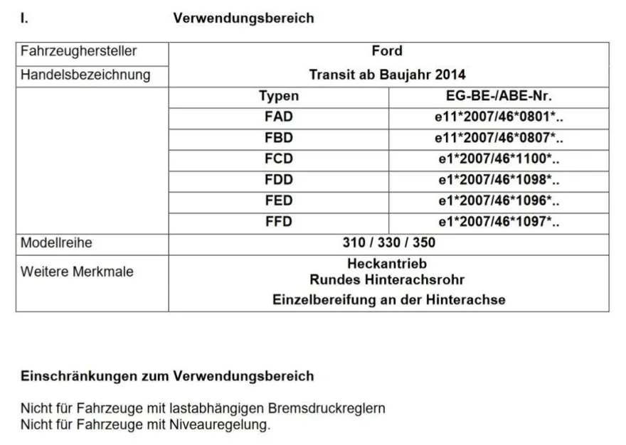 Ford Transit VII Allrad 4x4 310 330 350 MAD Zusatzfedern HA HV-068210