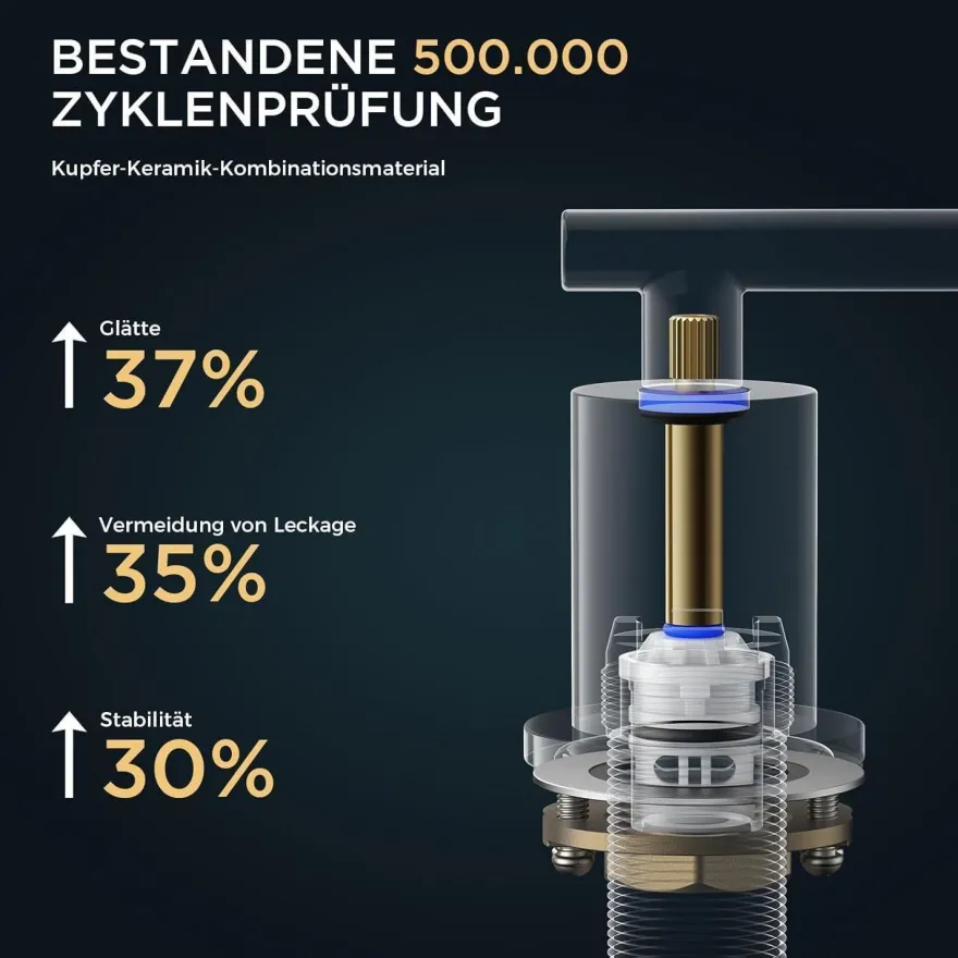 Forious Hoch Bad Wasserhahn 360° Drehbar, Edelstahl Waschtischarmatur mit