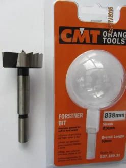 Forstnerbohrer/ Zylinderkopfbohrer SP-Stahl D=38 mm L=90 mm Schaft 10 mm CMT