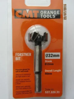 Forstnerbohrer/ Zylinderkopfbohrer SP-Stahl D=32 mm L=90 mm Schaft 10 mm CMT