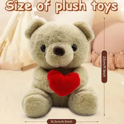 Fouvin Teddybär Plüschbär mit Herz, 23 cm, Kuscheltier für Kinder und als