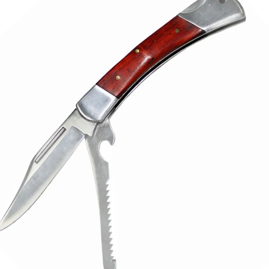FoxOutdoor Taschenmesser HUNTER Metallgriff mit Holzeinlage