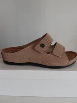 Frankenschuhe-Damen-Pantoletten Hausschuhe mit Weichtritt Gr.36 - 42 Beige