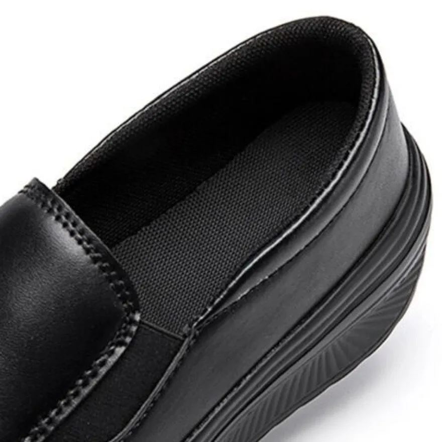 Frauen Ladung Schlupfen Lassige Schuhe Damen Pu Leder Arbeiten Plattform