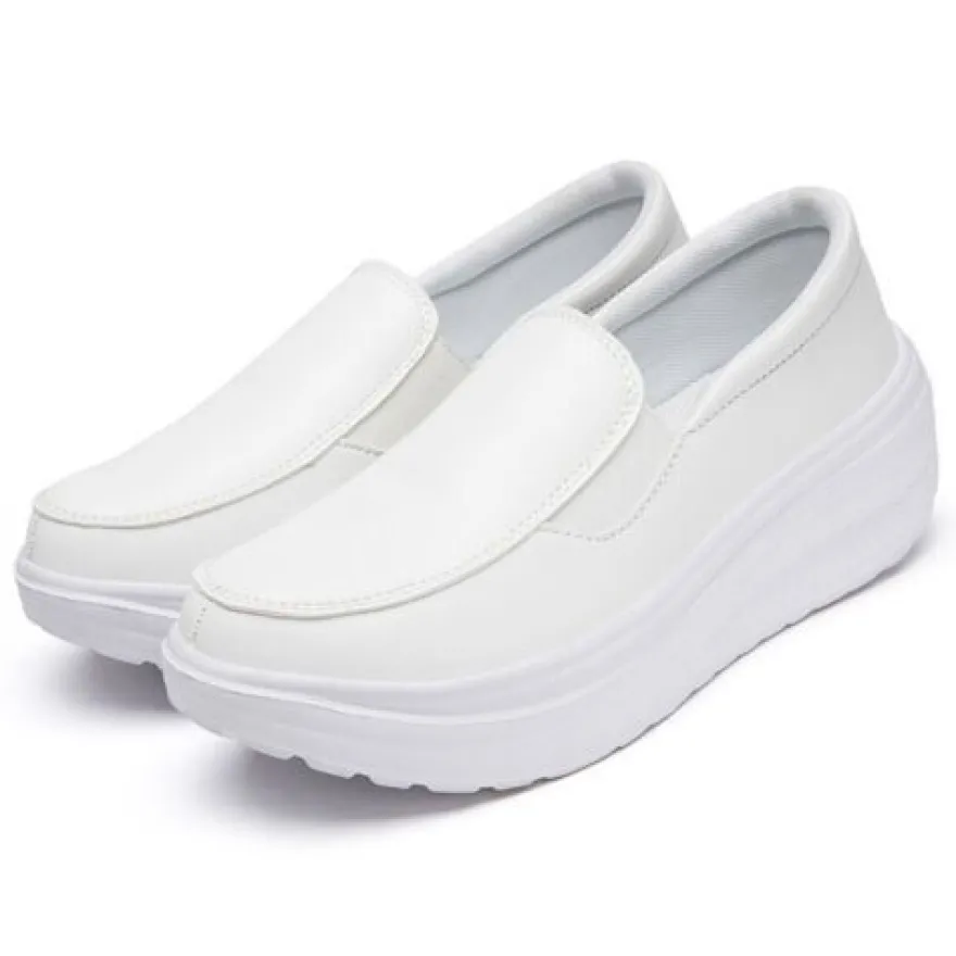 Frauen Ladung Schlupfen Lassige Schuhe Damen Pu Leder Arbeiten Plattform