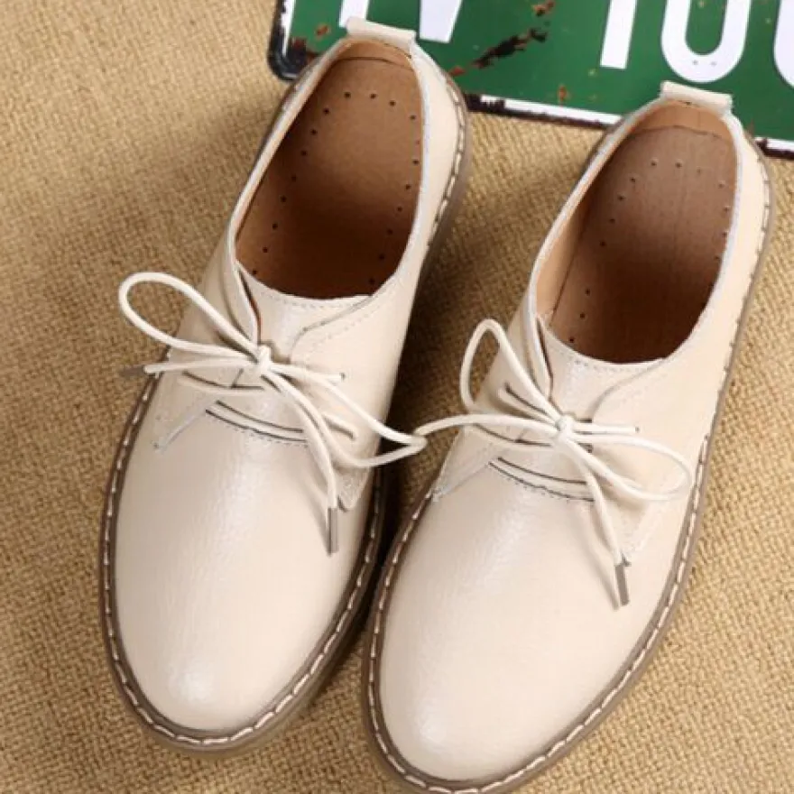Frauen Mokassins Schnursenkel Wohnungen Damen Einfarbig Im Freien Slip On