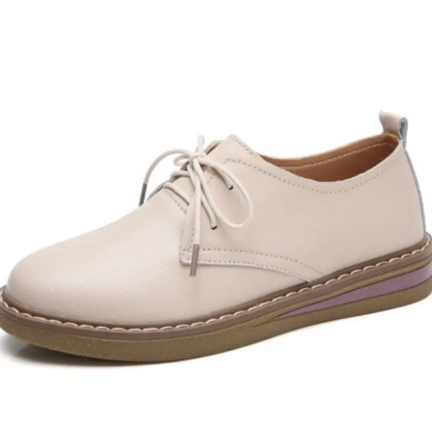 Frauen Mokassins Schnursenkel Wohnungen Damen Einfarbig Im Freien Slip On