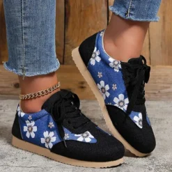 Frauen Wohnungen Blumen Turnschuhe Damen Atmungsaktiv Draussen Schnuren
