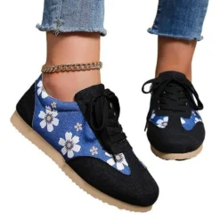 Frauen Wohnungen Blumen Turnschuhe Damen Atmungsaktiv Draussen Schnuren