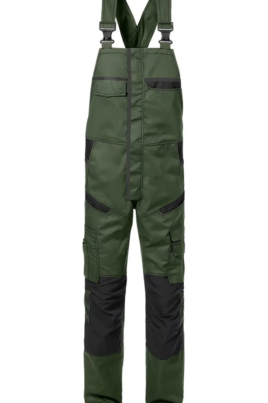 Fristads Latzhose 1555 STFP Army Grün/Schwarz