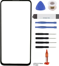 Frontglas für Google Pixel 4a Display Scheibe Glasscheibe Loca UV Set Werkzeug