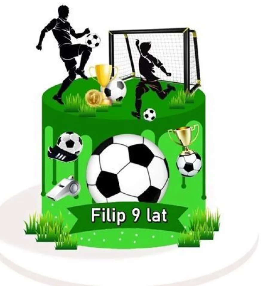 Fußball Spiel Tore Essbar Tortenaufleger Torte Geburstag Zuckermasse + NAME 09