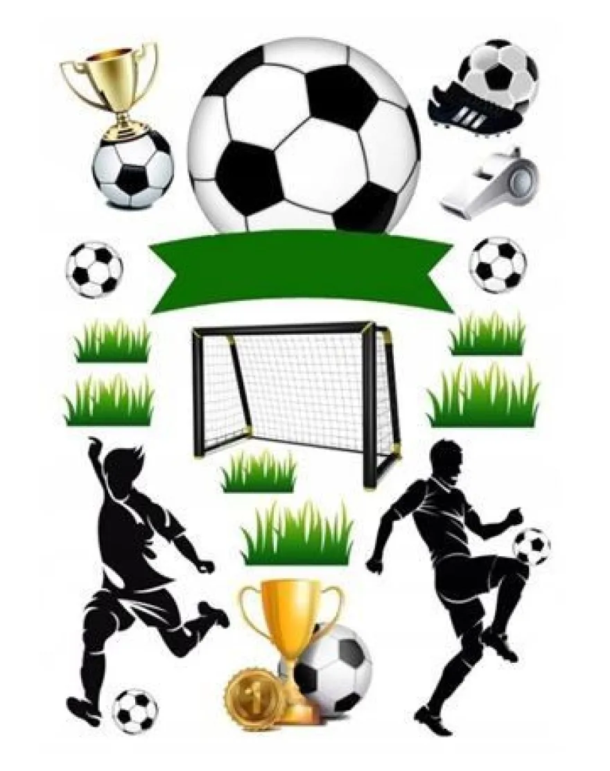 Fußball Spiel Tore Essbar Tortenaufleger Torte Geburstag Zuckermasse + NAME 09