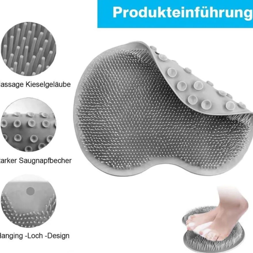 Fußbürste Massagegerät mit Saugnapf Silikon Rutschfestes Pad für Körper