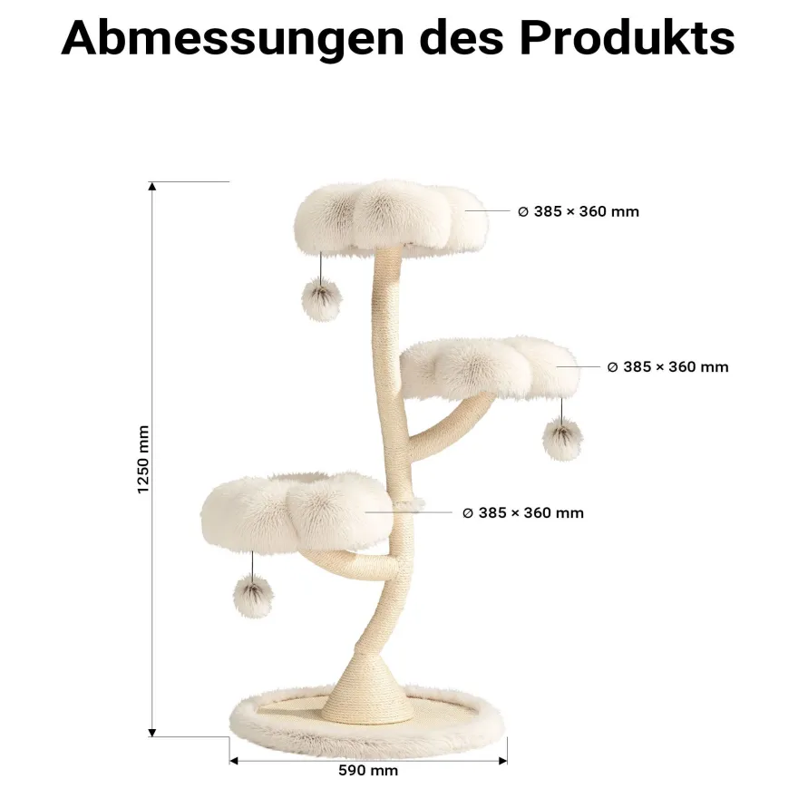 Fudajo Designer Kratzbaum 3 Mulden Katzenkratzbaum Katzenbaum Katzenmöbel Katze