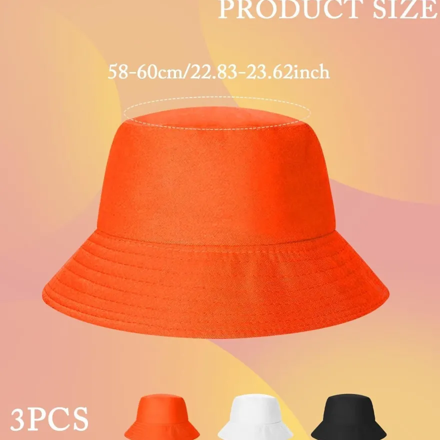 Fuipvgi Sonnenhut für Damen und Herren, UV-Schutz, 3er Pack in Schwarz, Weiß