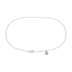 Fußkette Silber 925 mit rosevergoldetem Herzanhänger JL10-04-3761