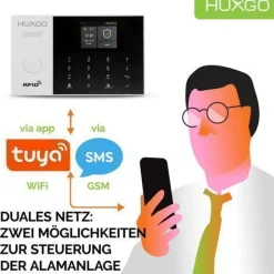 Funk Alarmanlage Set HXA005 2G mit Sirene, 5x Bewegungsmelder, 1x Tür- Fenstersensor