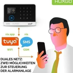 Funk Alarmanlage Set HXA003 WiFi + GSM4G mit Alarm | Alarm System mit 9x Türsensoren