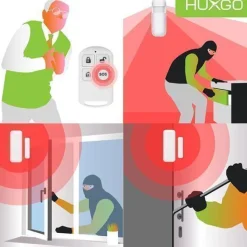 Funk Alarmanlage Set HXA003 WiFi + GSM4G mit Alarm | Alarm System mit 9x Türsensoren