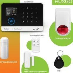 Funk Alarmanlage Set HXA003 WiFi + GSM mit Alarm | Alarm System mit 9x Türsensoren