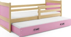 Funktionsbett RICO 190x80cm KIEFER + 2. Farbe mit Lattenroste und Matratzen