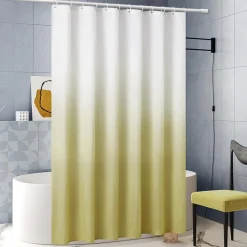 Furlinic Duschvorhang 180x200cm aus Stoff, wasserdicht, schimmelresistent