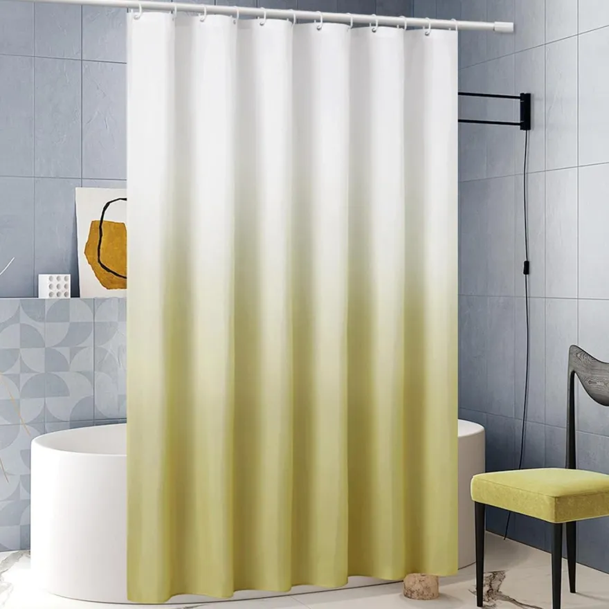Furlinic Duschvorhang 180x200cm aus Stoff, wasserdicht, schimmelresistent