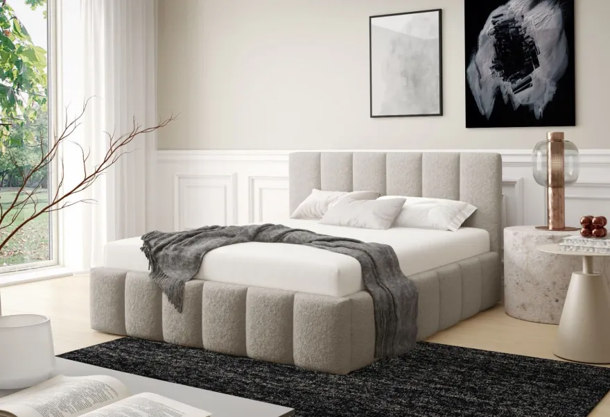 Furnistar Polsterbett LINO mit Bettkasten, Doppelbett mit Stauraum und Lattenrost