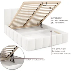 Furnistar Polsterbett LINO mit Bettkasten, Doppelbett mit Stauraum und Lattenrost