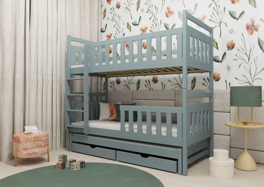 Furnlux Classic Etagenbett KLARA - Grau - 88 x 188 x 171 cm