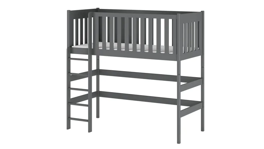 Furnlux Classic Hochbett LAURA - Graphit - 98 x 208 x 178 cm