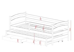 Furnlux Classic Kinderbett TOSIA - Weiß - 98 x 198 x 71 cm