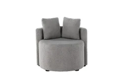 Furnlux Kids Room Sofa Kelso Grey & Black 59cm