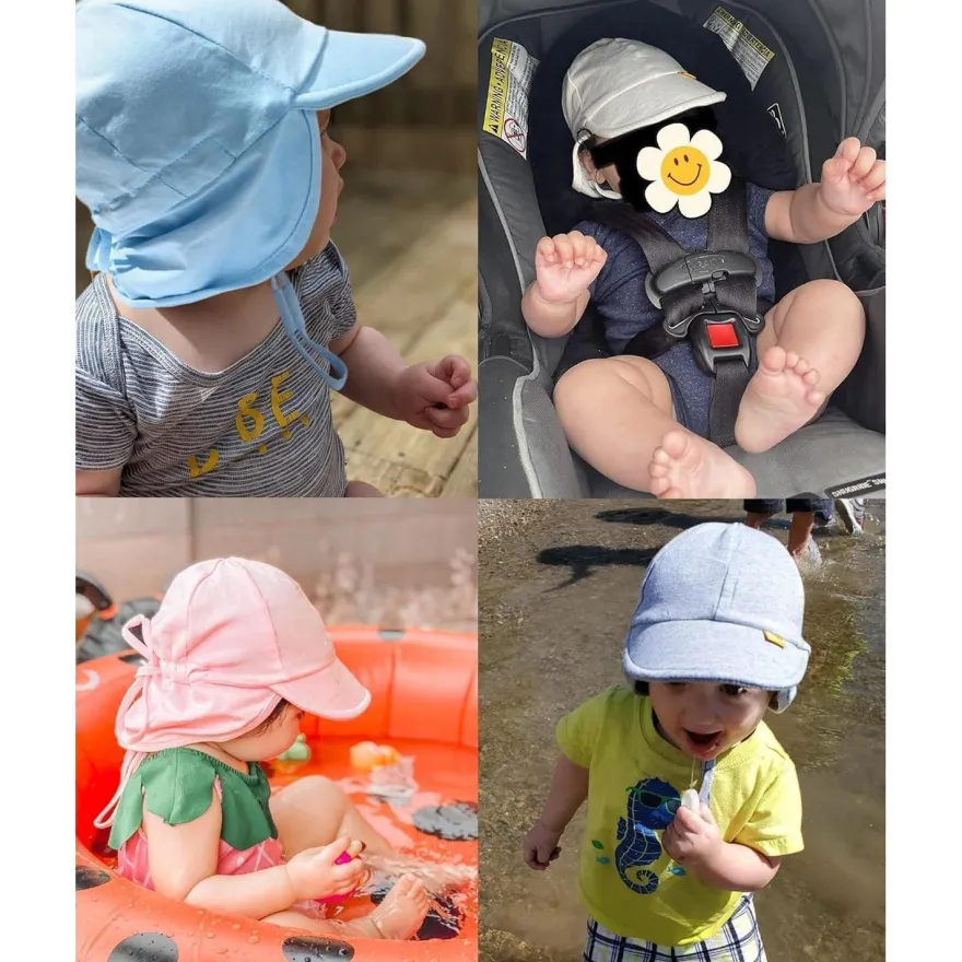 Furtalk Baby Kleinkind Sonnenhut UPF 50+ UV-Schutz Sommer Kappe mit Kinnriemen