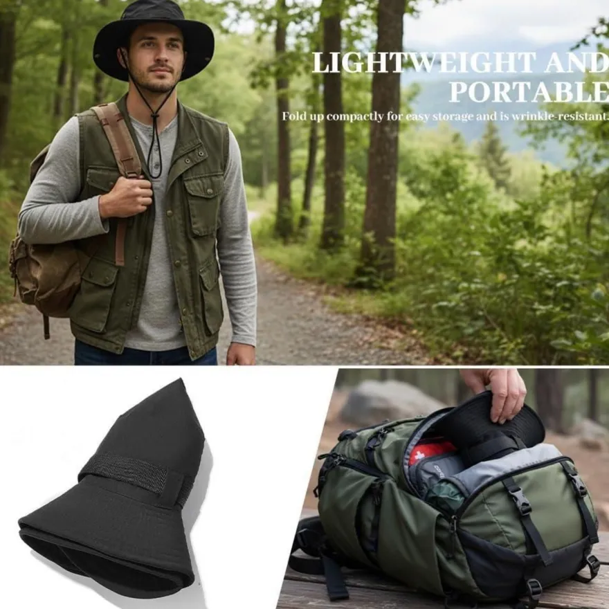 FYting Sonnenhut Herren, Fischerhut Damen, Wanderhut mit Winddichtem Seil