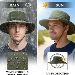 FYting Sonnenhut Herren Fischerhut Anglerhut Damen, Winddichtes Seil, Faltbar