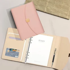 FYY A5 Ringbinder Notizbuch 6-Ring rosa