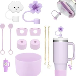 Gaditiek 11tlg Stanley Cup Zubehör Set mit Auslaufschutz & Silikonhülle