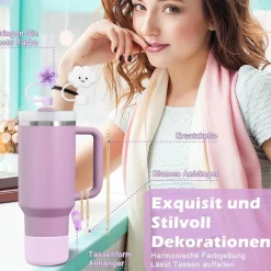 Gaditiek 11tlg Stanley Cup Zubehör Set mit Auslaufschutz & Silikonhülle