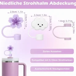 Gaditiek 11tlg Stanley Cup Zubehör Set mit Auslaufschutz & Silikonhülle