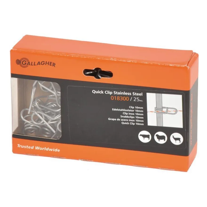 Gallagher Edelstahlclip zum Glasfiberpfahl 10mm (25)